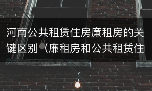 河南公共租赁住房廉租房的关键区别（廉租房和公共租赁住房的区别）
