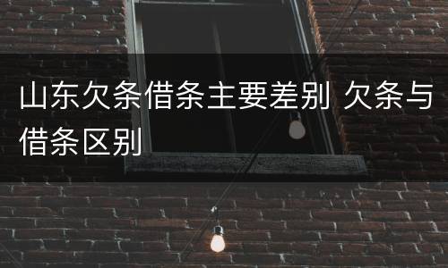 山东欠条借条主要差别 欠条与借条区别