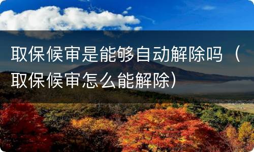 取保候审是能够自动解除吗（取保候审怎么能解除）