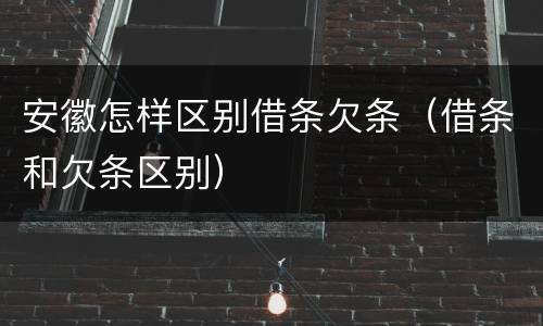 安徽怎样区别借条欠条（借条和欠条区别）