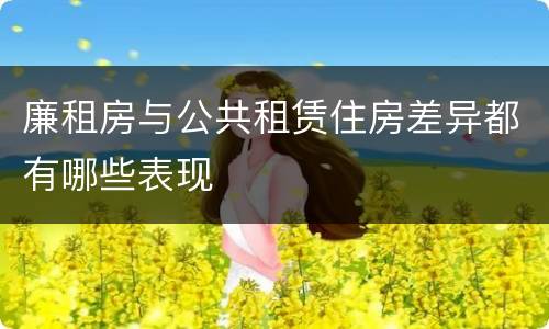 廉租房与公共租赁住房差异都有哪些表现