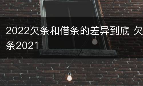 2022欠条和借条的差异到底 欠条2021