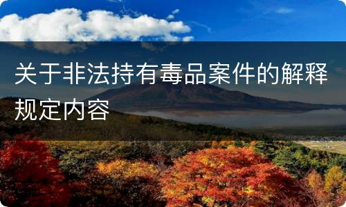 关于非法持有毒品案件的解释规定内容
