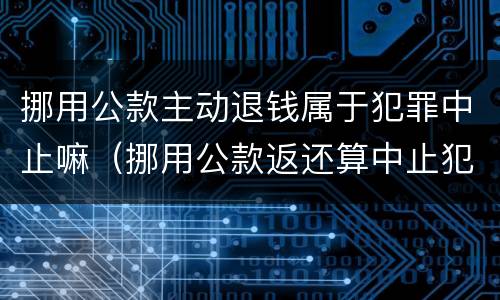 挪用公款主动退钱属于犯罪中止嘛（挪用公款返还算中止犯罪吗?）