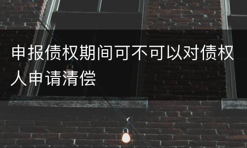 申报债权期间可不可以对债权人申请清偿