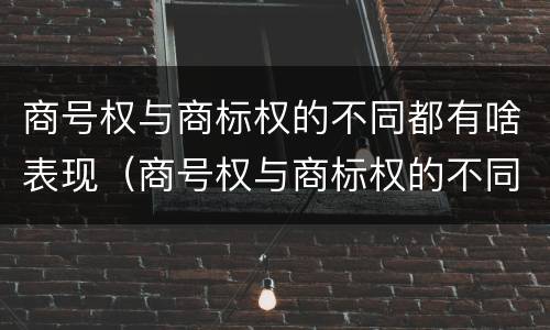 商号权与商标权的不同都有啥表现（商号权与商标权的不同都有啥表现呢）