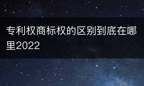 专利权商标权的区别到底在哪里2022