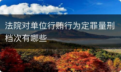 法院对单位行贿行为定罪量刑档次有哪些