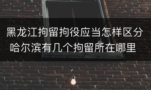 黑龙江拘留拘役应当怎样区分 哈尔滨有几个拘留所在哪里