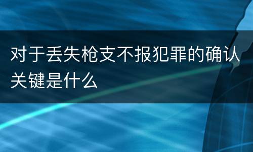 对于丢失枪支不报犯罪的确认关键是什么