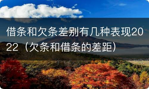 借条和欠条差别有几种表现2022（欠条和借条的差距）