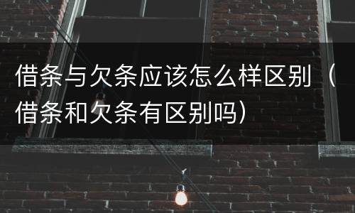 借条与欠条应该怎么样区别（借条和欠条有区别吗）