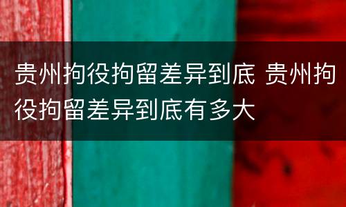 贵州拘役拘留差异到底 贵州拘役拘留差异到底有多大