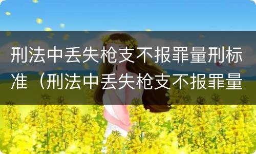 刑法中丢失枪支不报罪量刑标准（刑法中丢失枪支不报罪量刑标准是）