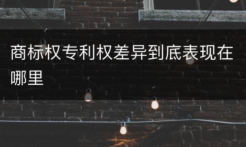 商标权专利权差异到底表现在哪里
