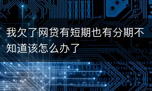我欠了网贷有短期也有分期不知道该怎么办了