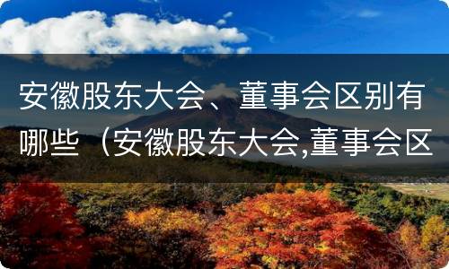 安徽股东大会、董事会区别有哪些（安徽股东大会,董事会区别有哪些权力）