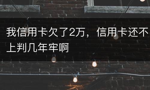 我信用卡欠了2万，信用卡还不上判几年牢啊