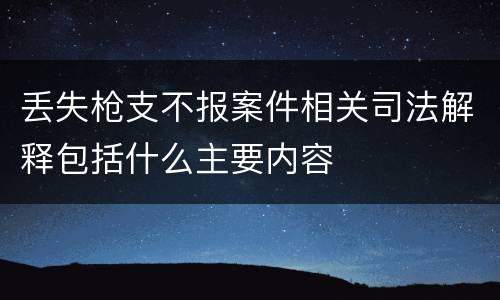 丢失枪支不报案件相关司法解释包括什么主要内容