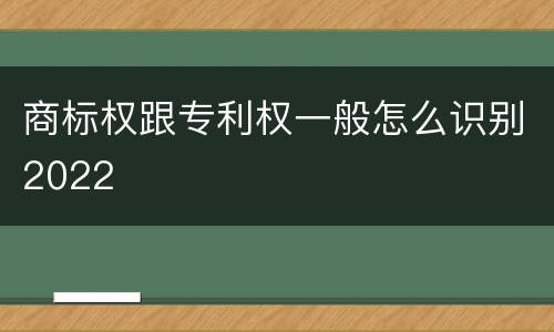 商标权跟专利权一般怎么识别2022