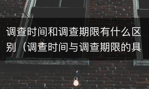 调查时间和调查期限有什么区别（调查时间与调查期限的具体含义是什么）
