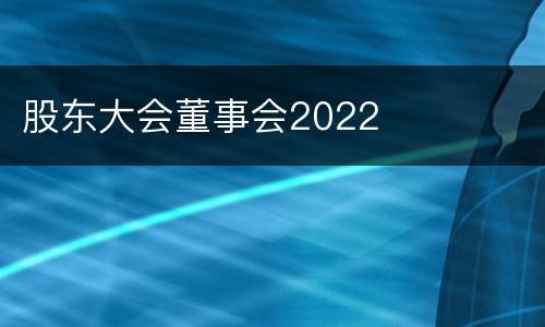 股东大会董事会2022