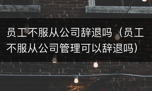 员工不服从公司辞退吗（员工不服从公司管理可以辞退吗）
