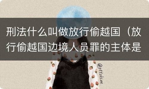 刑法什么叫做放行偷越国（放行偷越国边境人员罪的主体是）