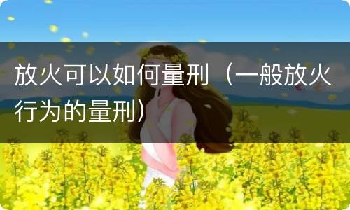 放火可以如何量刑（一般放火行为的量刑）