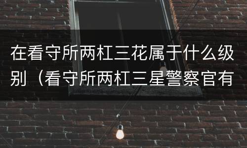 在看守所两杠三花属于什么级别（看守所两杠三星警察官有多大）
