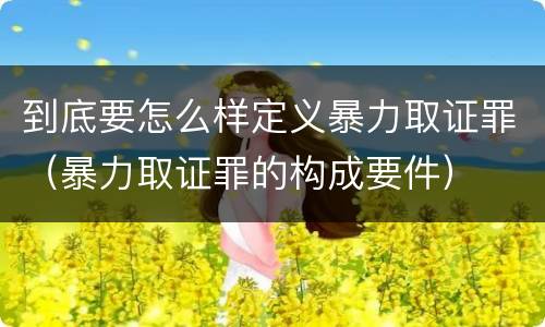 到底要怎么样定义暴力取证罪（暴力取证罪的构成要件）