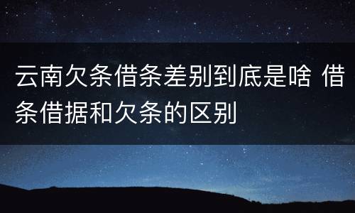 云南欠条借条差别到底是啥 借条借据和欠条的区别
