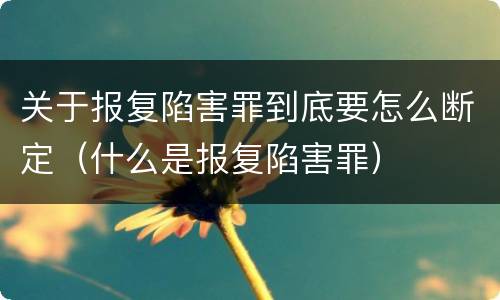 关于报复陷害罪到底要怎么断定（什么是报复陷害罪）