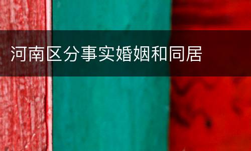 河南区分事实婚姻和同居