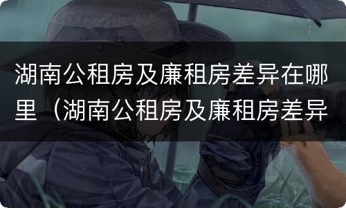 湖南公租房及廉租房差异在哪里（湖南公租房及廉租房差异在哪里查询）