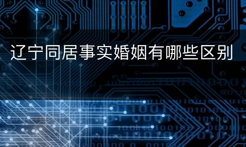 辽宁同居事实婚姻有哪些区别