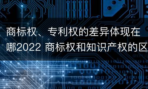 商标权、专利权的差异体现在哪2022 商标权和知识产权的区别
