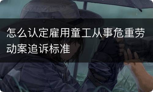 怎么认定雇用童工从事危重劳动案追诉标准