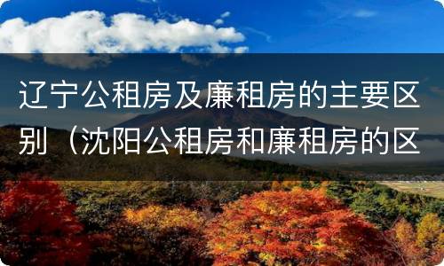 辽宁公租房及廉租房的主要区别（沈阳公租房和廉租房的区别）