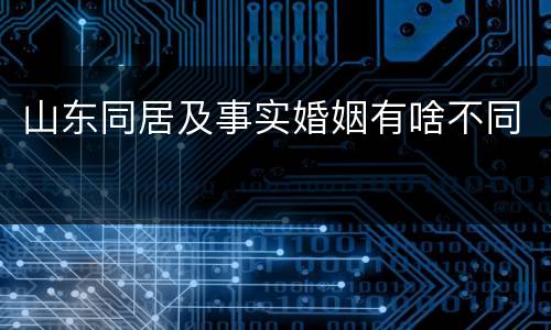 山东同居及事实婚姻有啥不同