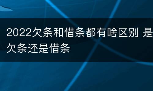 2022欠条和借条都有啥区别 是欠条还是借条