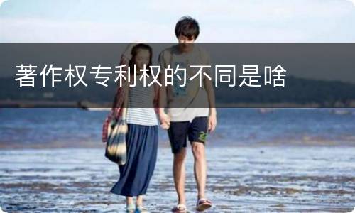 著作权专利权的不同是啥