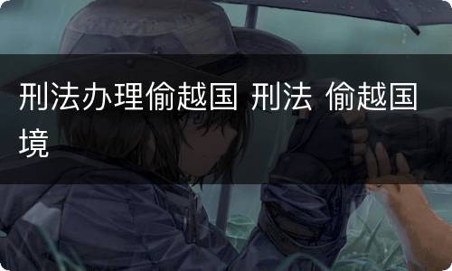刑法办理偷越国 刑法 偷越国境