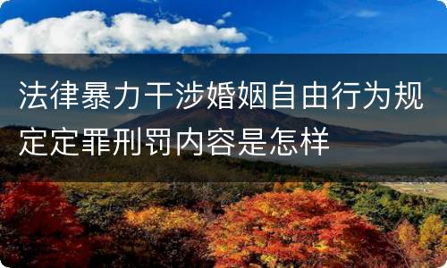 法律暴力干涉婚姻自由行为规定定罪刑罚内容是怎样