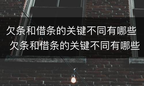 欠条和借条的关键不同有哪些 欠条和借条的关键不同有哪些呢