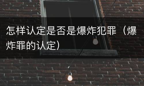 怎样认定是否是爆炸犯罪（爆炸罪的认定）