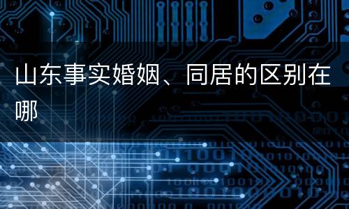 山东事实婚姻、同居的区别在哪