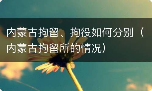 内蒙古拘留、拘役如何分别（内蒙古拘留所的情况）