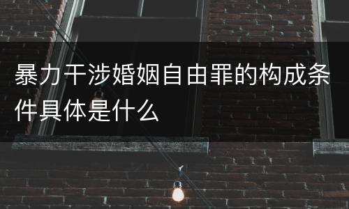 暴力干涉婚姻自由罪的构成条件具体是什么