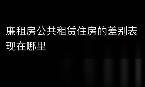 廉租房公共租赁住房的差别表现在哪里